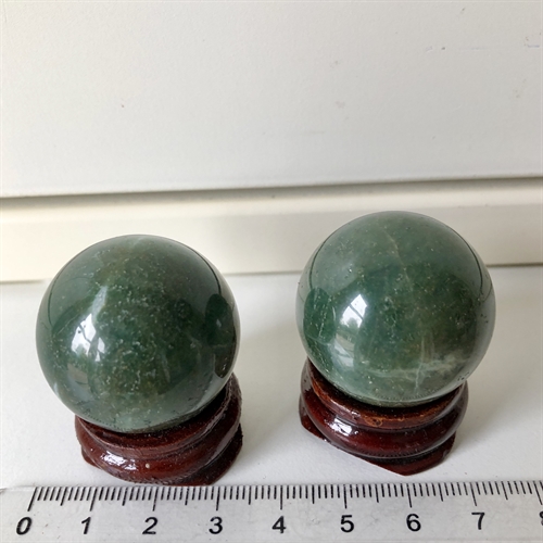 Jade Grøn Kugle Greenstone 3 cm - Sjælden